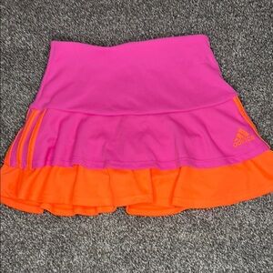 Adidas Pink and Orange Ruffled Skater Skort